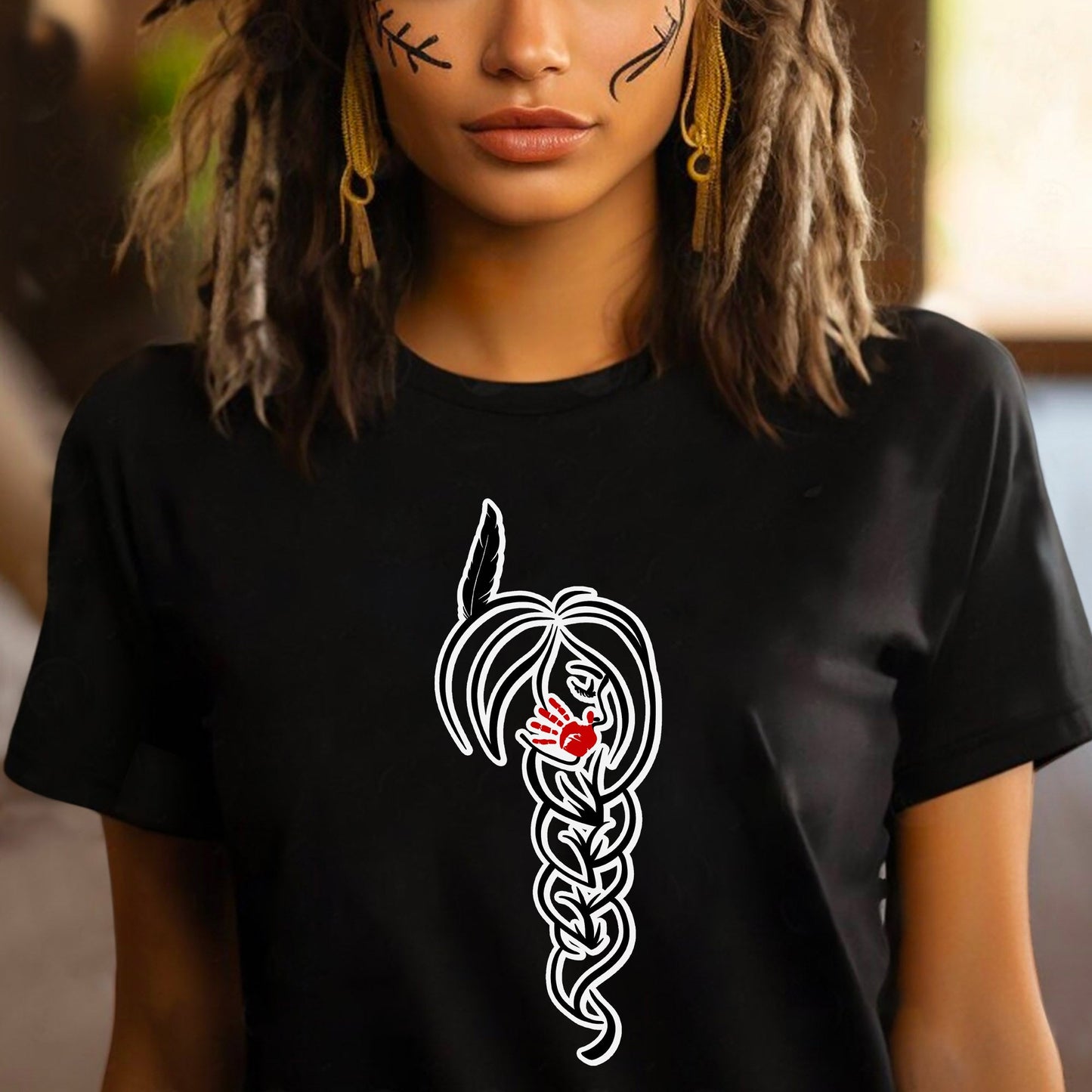 MMIW I Wear Red For My Sister, No More Stolen Sisters Red Hand Unisex T-Shirt/Hoodie/Sweatshirt