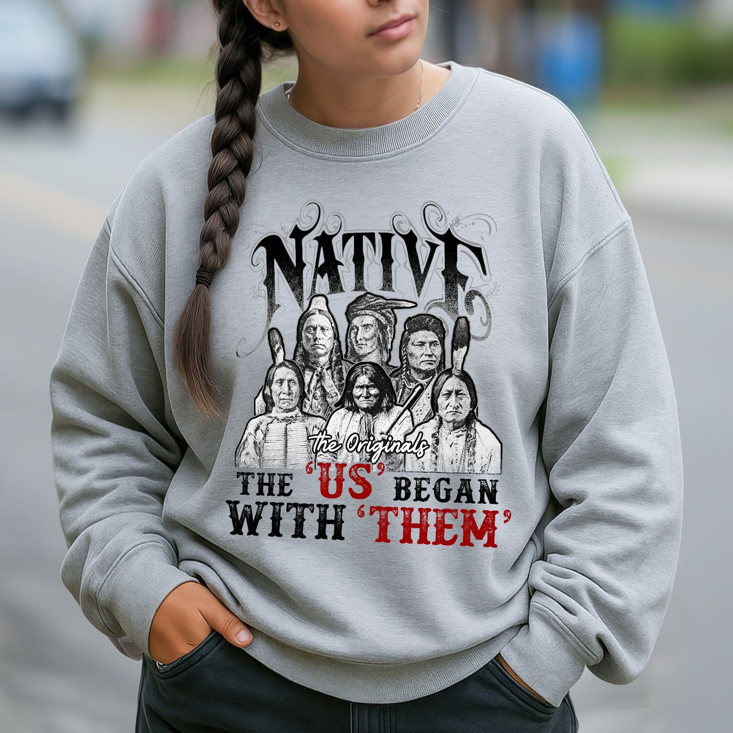 Native American Heritage - “The US Began With Them” Graphic Unisex T-Shirt/T-Shirt V-Neck/Hoodie/Sweatshirt