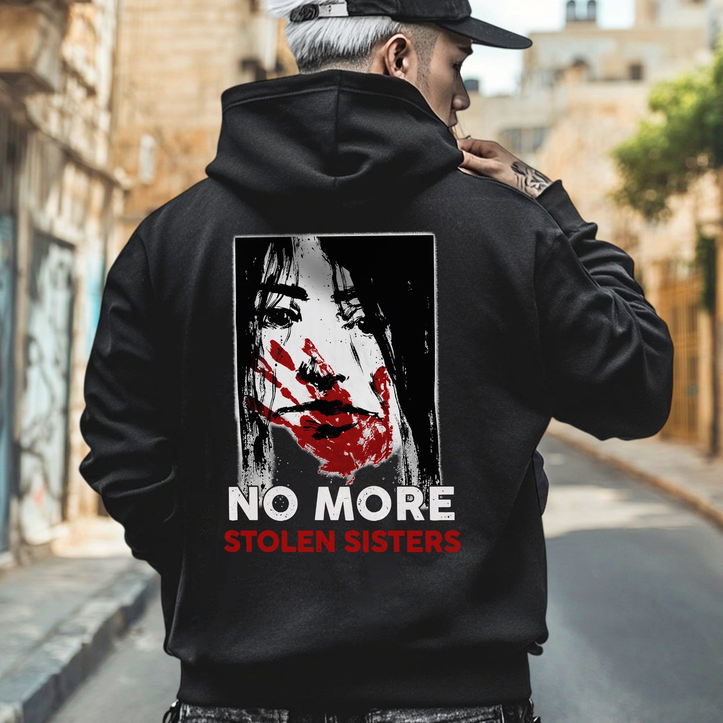No More Stolen Sisters Red Hand - Two Sides - MMIW Unisex T-Shirt/Hoodie/V-Neck/Sweatshirt