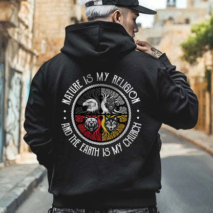 Nature Is My Religion And The Earth Is My Church - Spiritual Wild Animals - Two Sides - Unisex T-Shirt/T-Shirt V-Neck/Hoodie/Sweatshirt