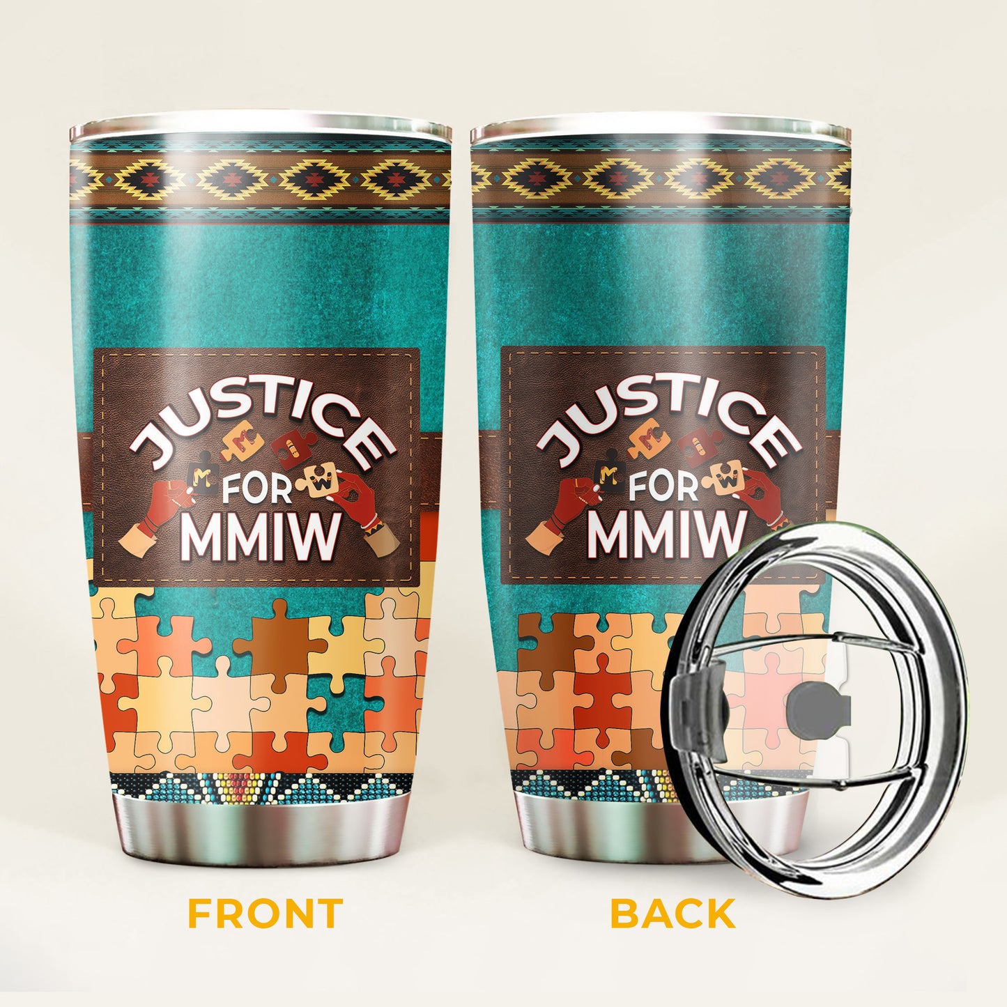 Justice For MMIW -  Native American Stainless Steel Tumbler 012