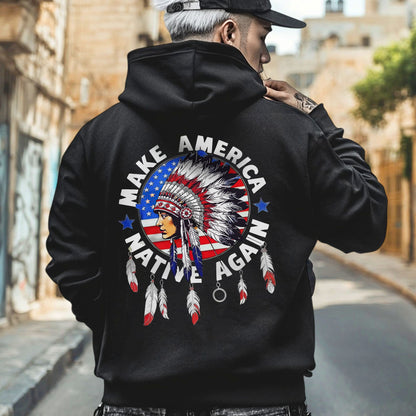 Make America Native Again - Chief Headdress Indigenous Pride - Two sides - Unisex T-Shirt/T-Shirt V-Neck/Hoodie/Sweatshirt