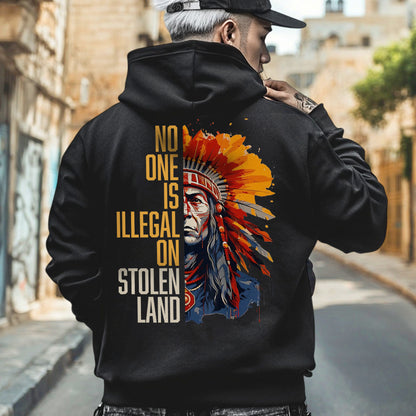 No One Is Illegal On Stolen Land - Two Sides - Unisex T-Shirt/T-Shirt V-Neck/Hoodie/Sweatshirt