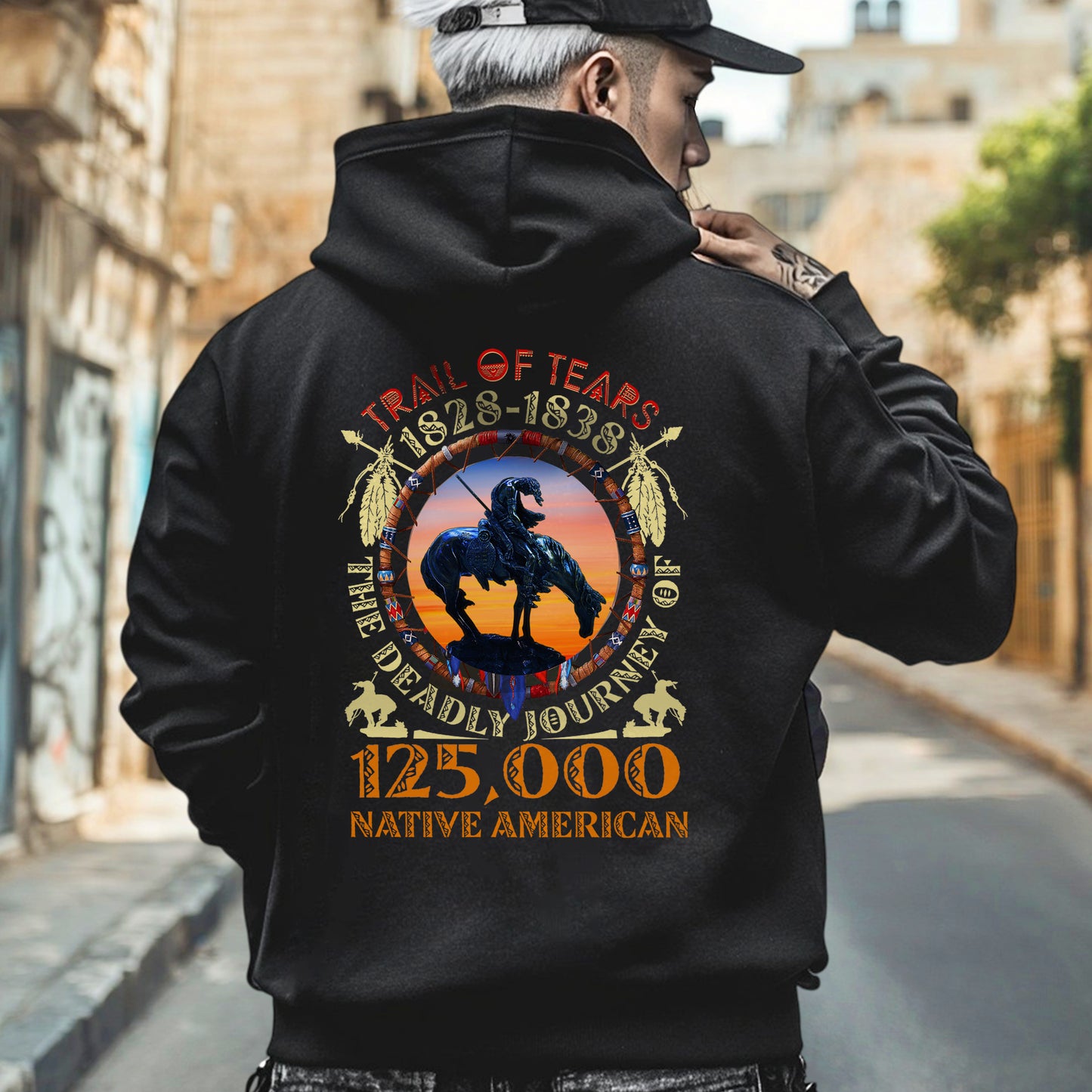 Trail of Tears Memorial – 125,000 Native Americans Lost Unisex - Two sides - T-Shirt/T-Shirt V-Neck/Hoodie/Sweatshirt