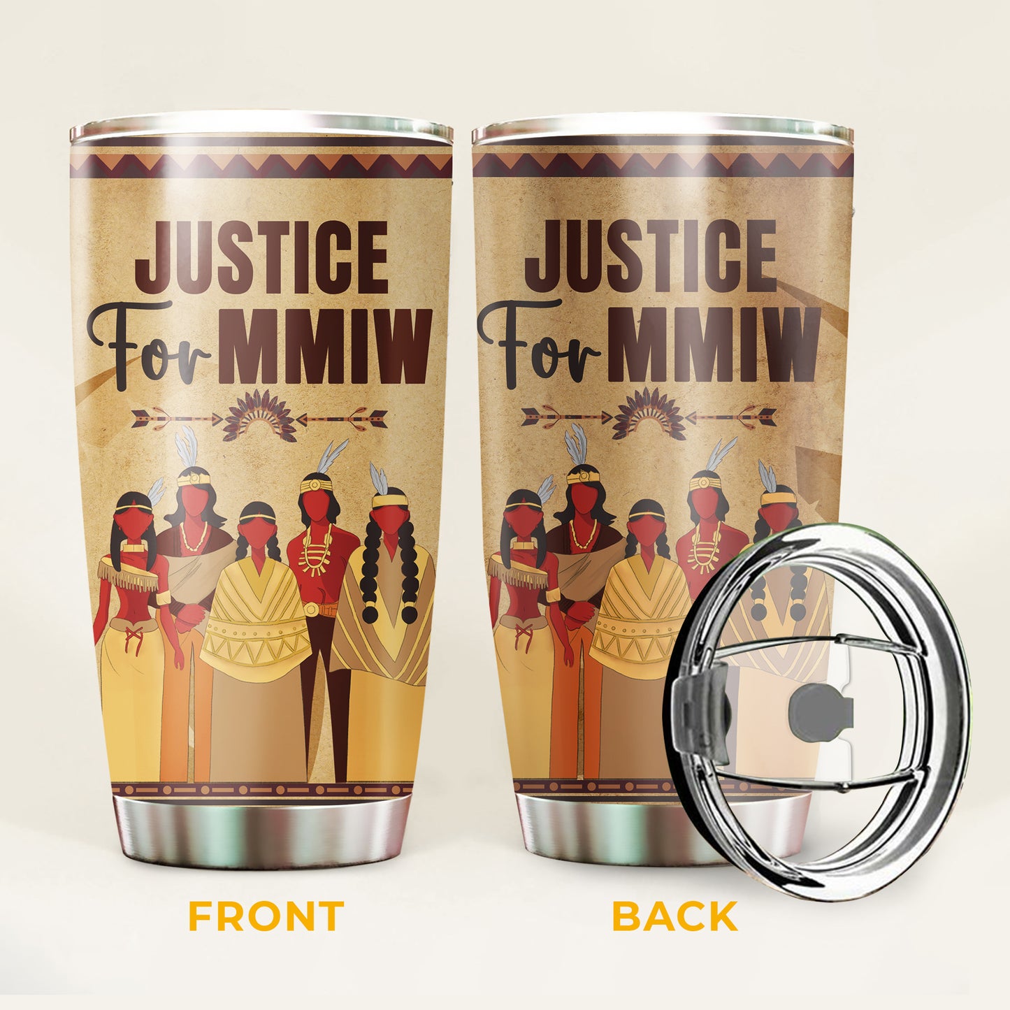 Justice For MMIW -  Native American Stainless Steel Tumbler 002