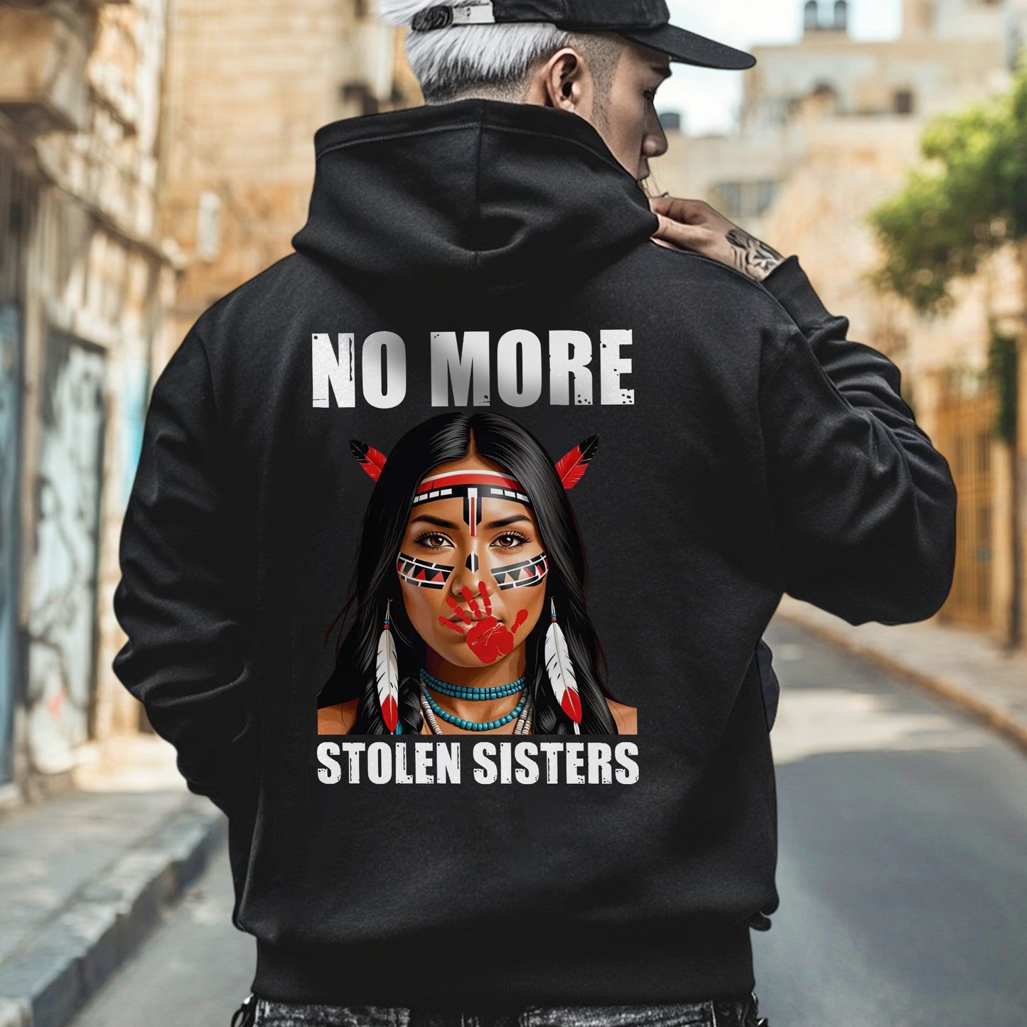 No More Stolen Sisters Indigenous Unisex - Two sides - T-Shirt/T-Shirt V-Neck/Hoodie/Sweatshirt