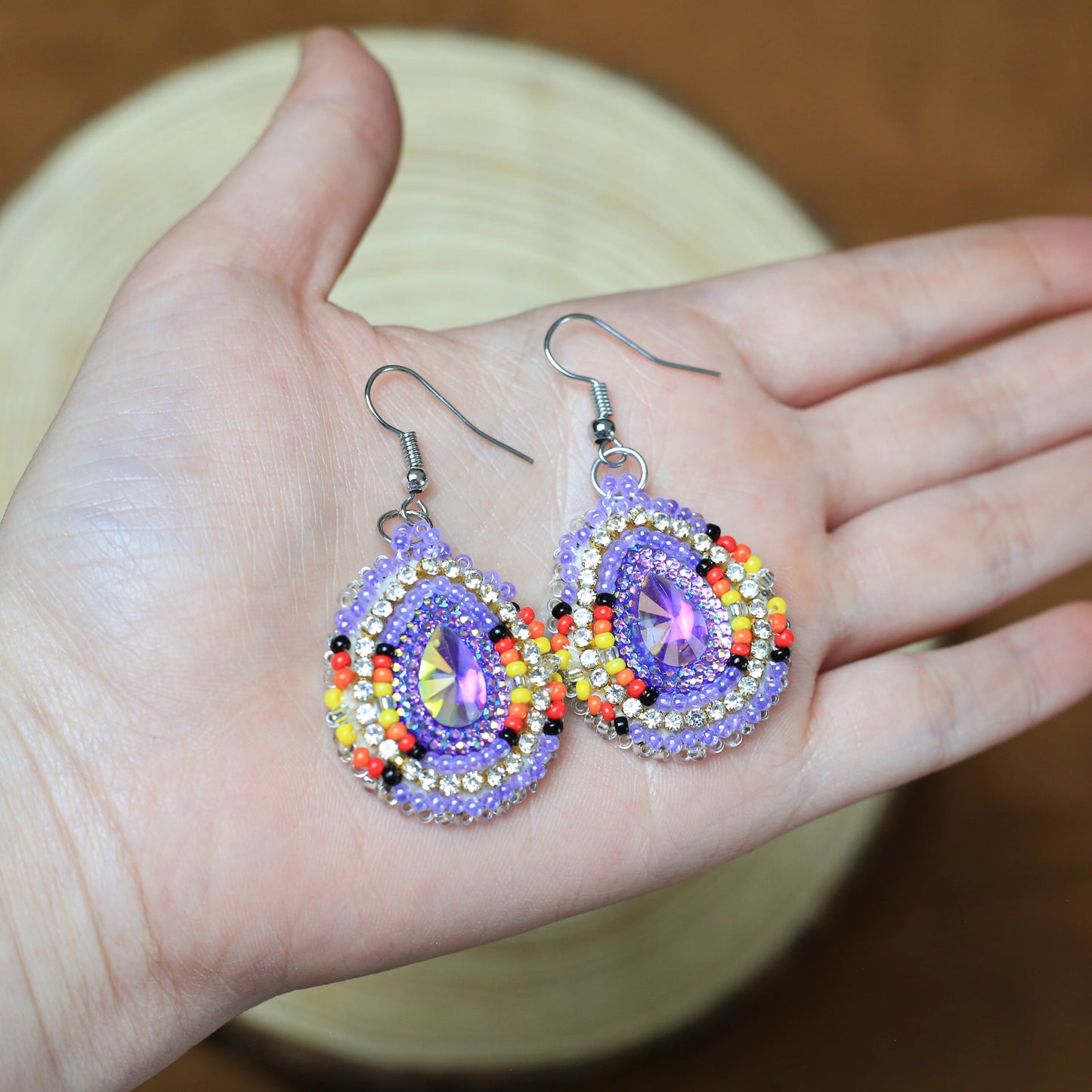SALE 50% OFF - Tear Drop Earrings Beaded Handmade Earrings For Women