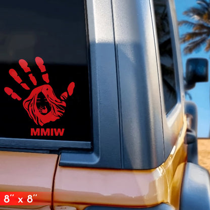 MMIW - I Wear Red, No More Stolen Sisters Red Hand Car Decal 313