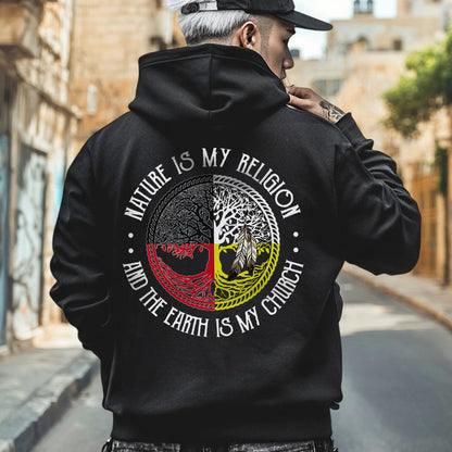 Nature Is My Religion Four Directions Sacred Circle - Two Sides - Unisex T-Shirt/T-Shirt V-Neck/Hoodie/Sweatshirt