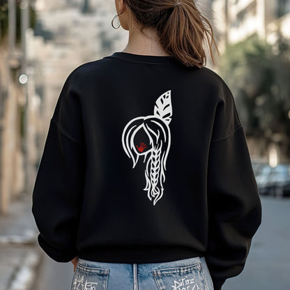 Braided Hair Red Handprint Indigenous Woman - Two Sides - MMIW Unisex T-Shirt/Hoodie/V-Neck/Sweatshirt