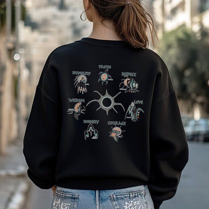 The Seven Sacred Laws Native American Indigenous Culture Unisex - Two sides - T-Shirt/T-Shirt V-Neck/Hoodie/Sweatshirt