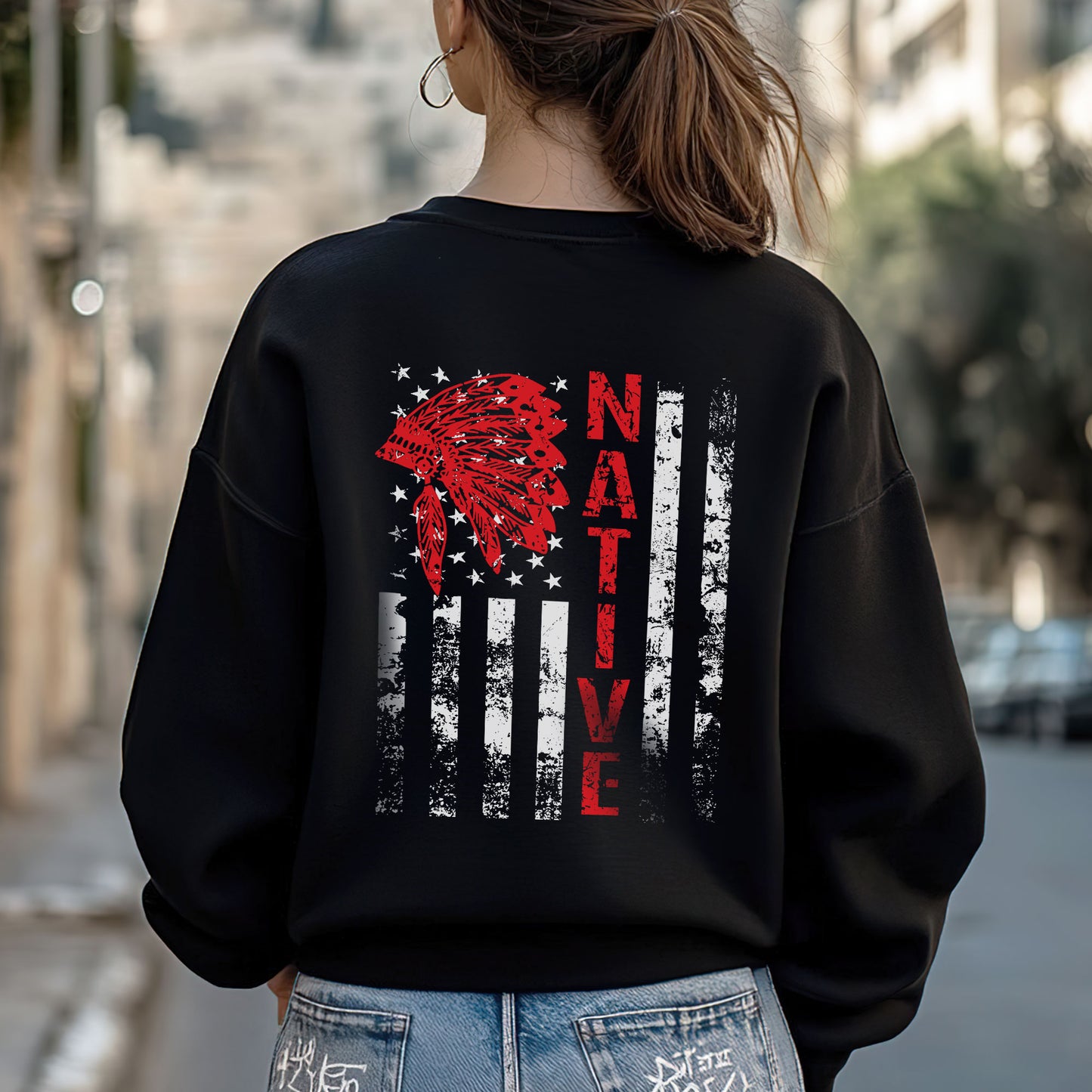 Native Resilience Flagwear Indigenous Strength - Two sides - Unisex T-Shirt/T-Shirt V-Neck/Hoodie/Sweatshirt