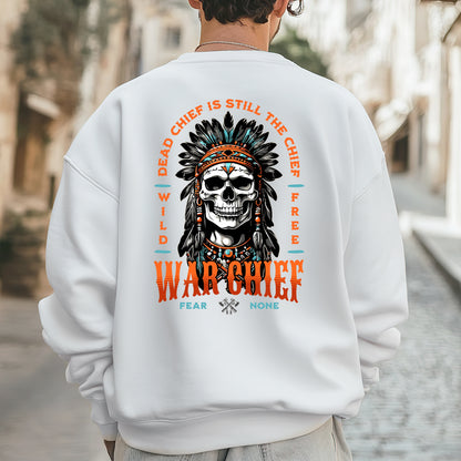 Native Inspired War Chief Skull Fear None Wild Free- Two sides - Unisex T-Shirt/T-Shirt V-Neck/Hoodie/Sweatshirt