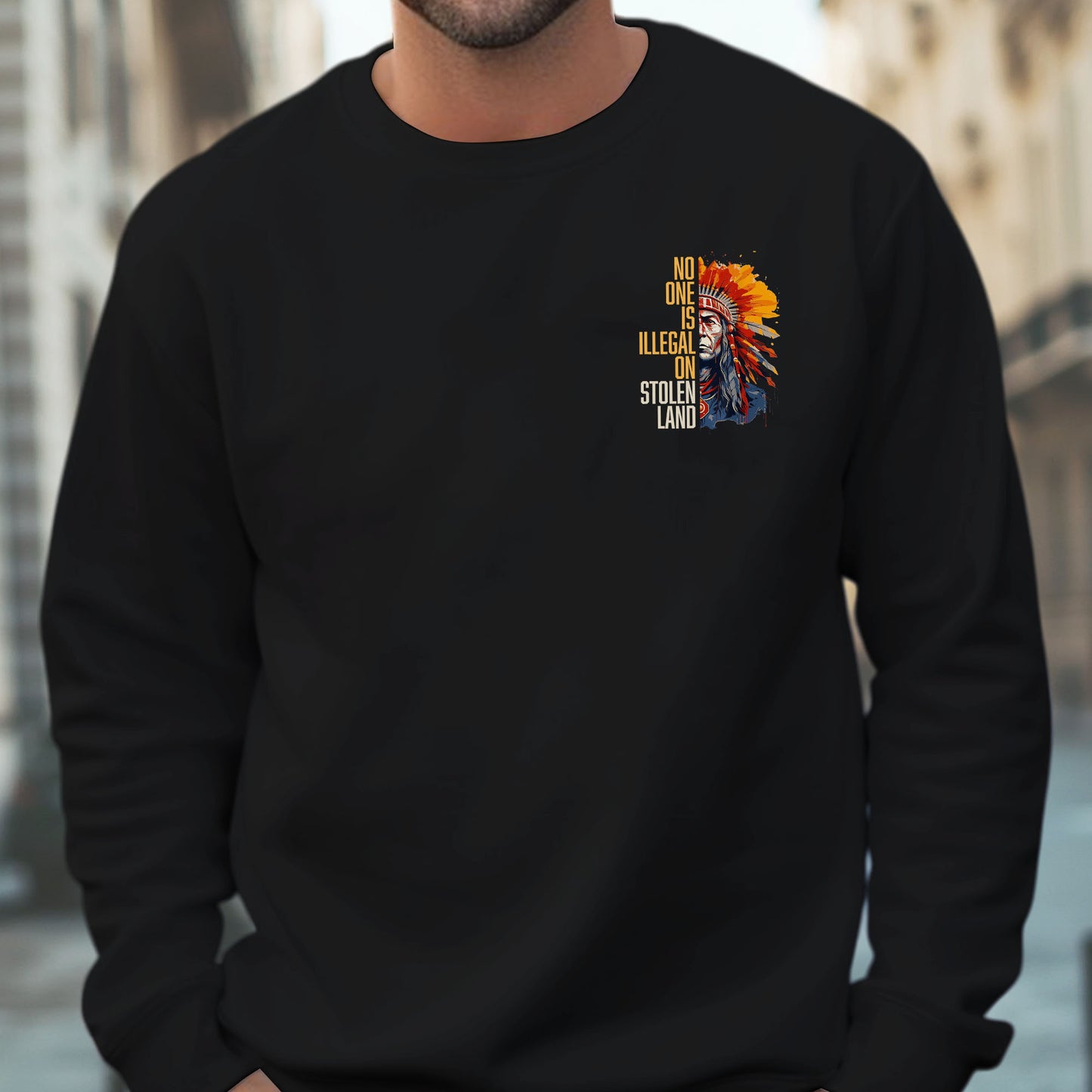 No One Is Illegal On Stolen Land - Two Sides - Unisex T-Shirt/T-Shirt V-Neck/Hoodie/Sweatshirt