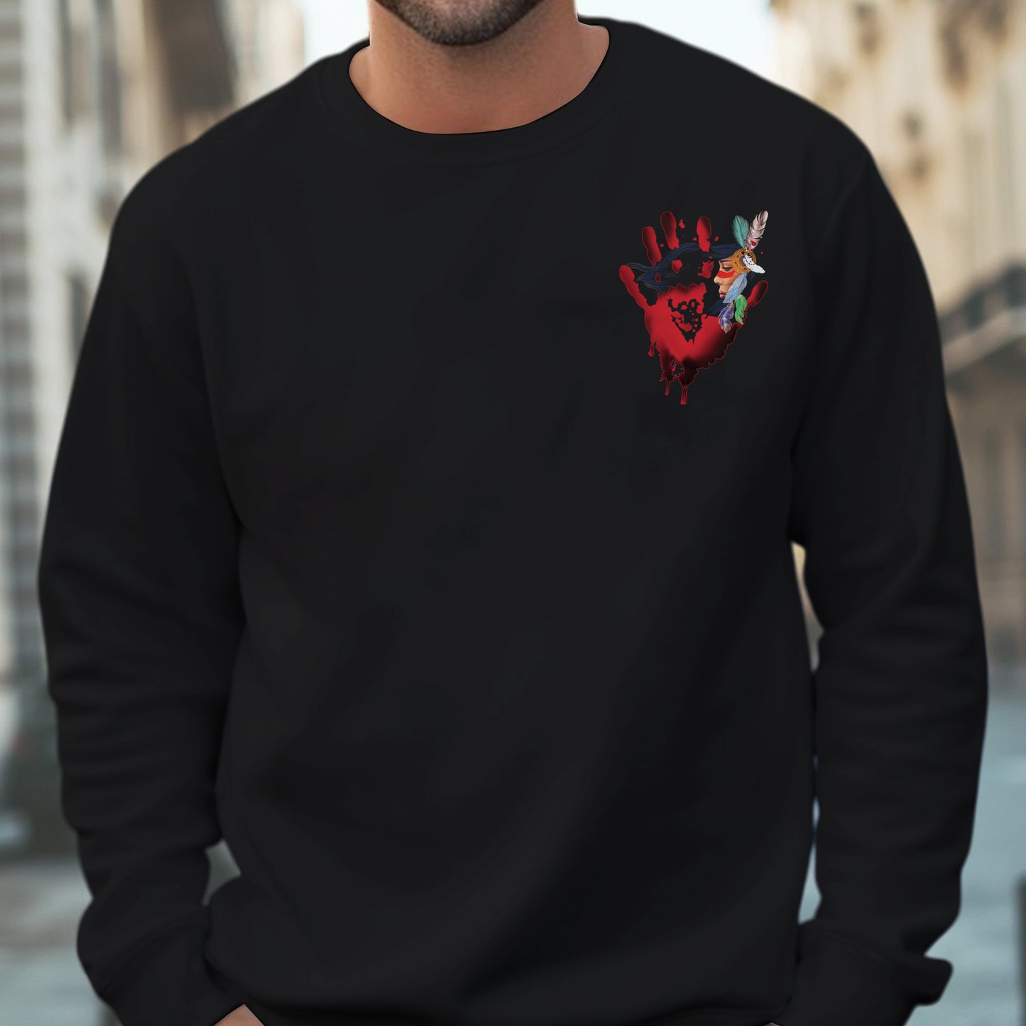 No More Stolen Sisters Red Hand Arrows - Two Sides - MMIW Unisex T-Shirt/Hoodie/V-Neck/Sweatshirt