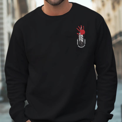 Protect Indigenous Women Red Hand Feather - Two Sides - MMIW Unisex T-Shirt/Hoodie/V-Neck/Sweatshirt