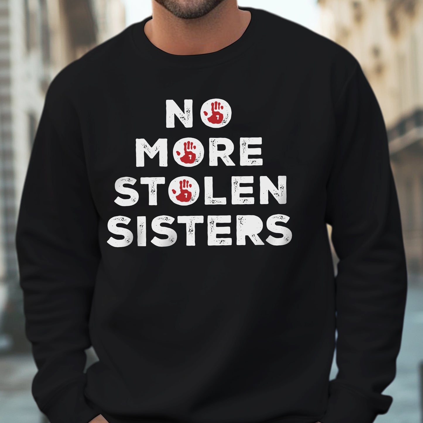 No More Stolen Sisters Red Handprint - Two Sides - MMIW Unisex T-Shirt/Hoodie/V-Neck/Sweatshirt