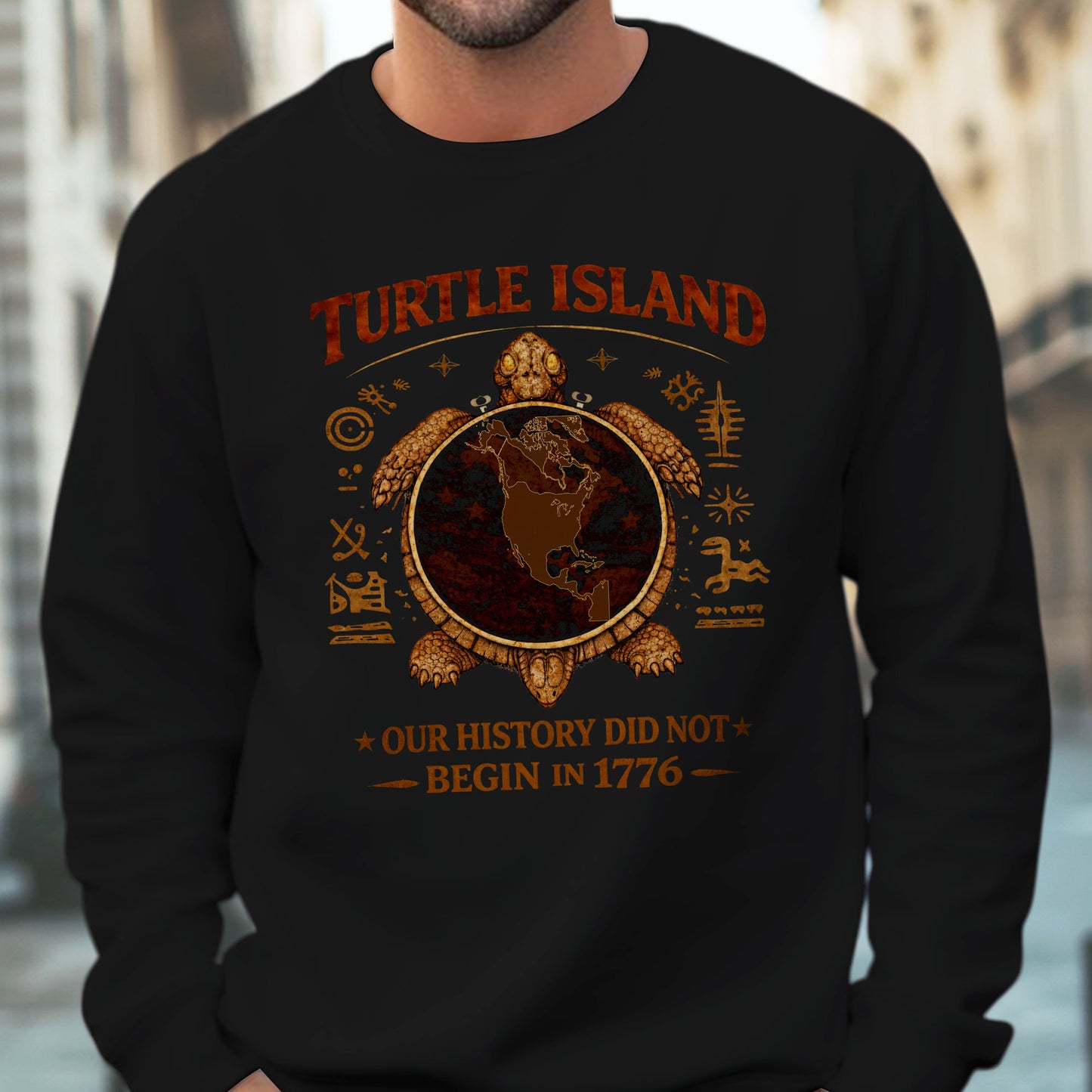 Turtle Island Native American - Our History Did Not Begin in 1776 - Unisex T-shirt/V-neck T-shirt/Hoodie/Sweatshirt