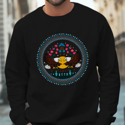 Sacred Twin Eagles Love Circle - Indigenous Art of Unity & Love Unisex T-shirt/T-shirt V-neck/Hoodie/Sweatshirt