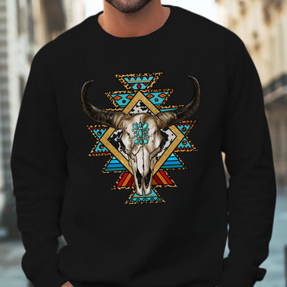 Southwestern Buffalo Skull Native American Unisex T-shirt/V-neck T-shirt /Hoodie/Sweatshirt