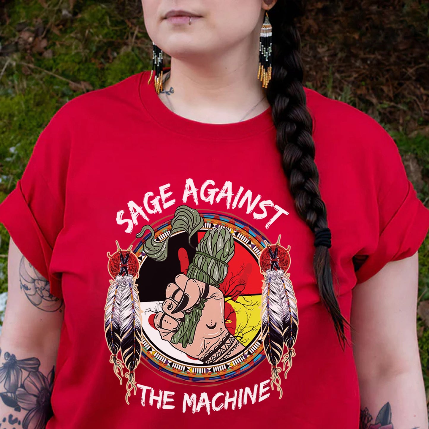 Sage Against The Machine Indigenous Power- MMIW Unisex T-Shirt/Hoodie/V-Neck/Sweatshirt