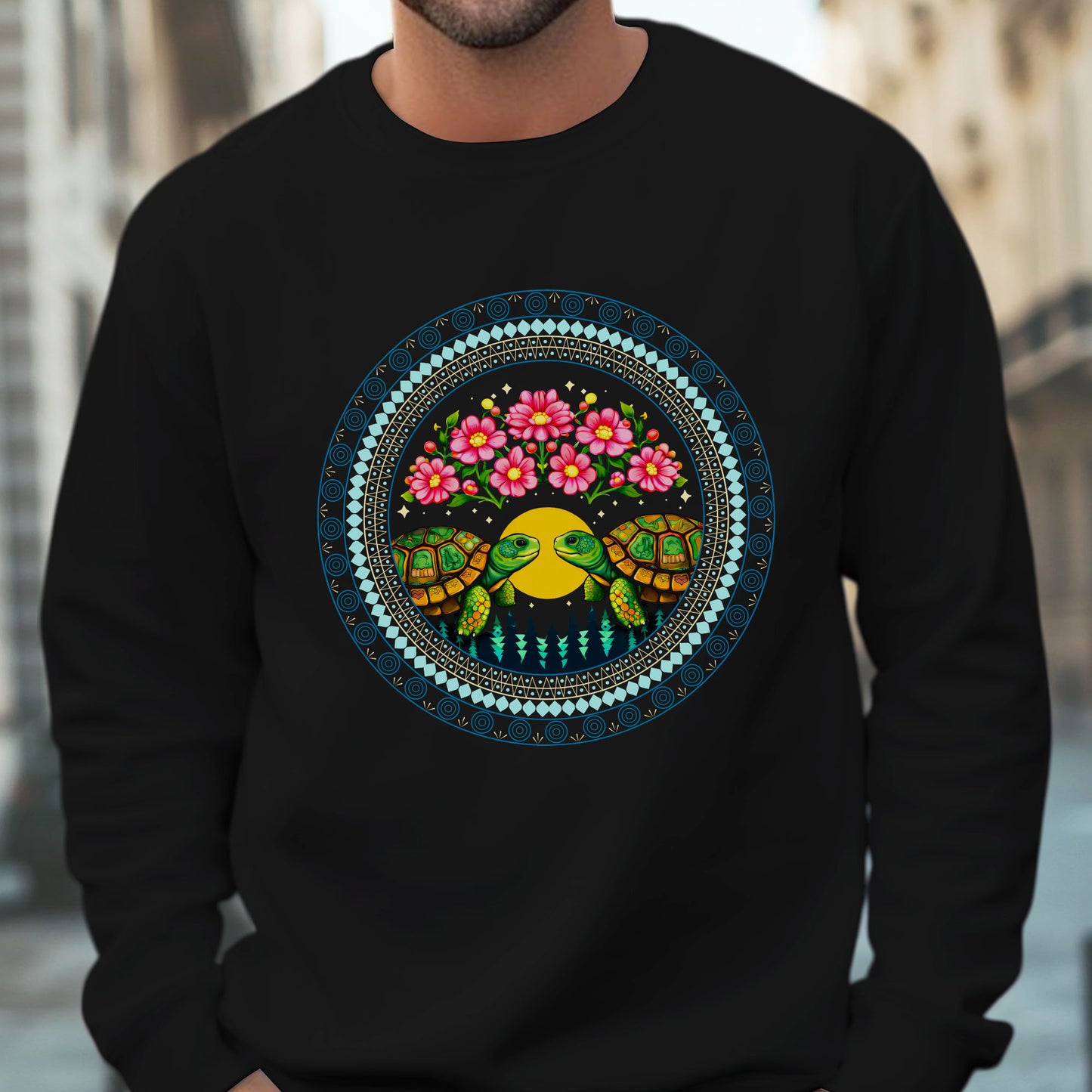 Sacred Turtle Love Circle - Indigenous Art of Unity & Love Unisex T-shirt/T-shirt V-neck/Hoodie/Sweatshirt