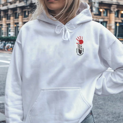 Protect Indigenous Women Red Hand Feather - Two Sides - MMIW Unisex T-Shirt/Hoodie/V-Neck/Sweatshirt