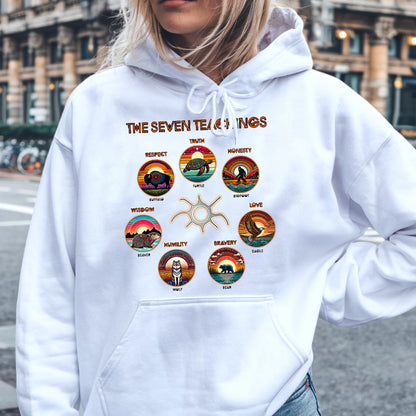 The Seven Sacred Laws Animal Symbols Indigenous Unisex T-Shirt/T-Shirt V-Neck/Hoodie/Sweatshirt