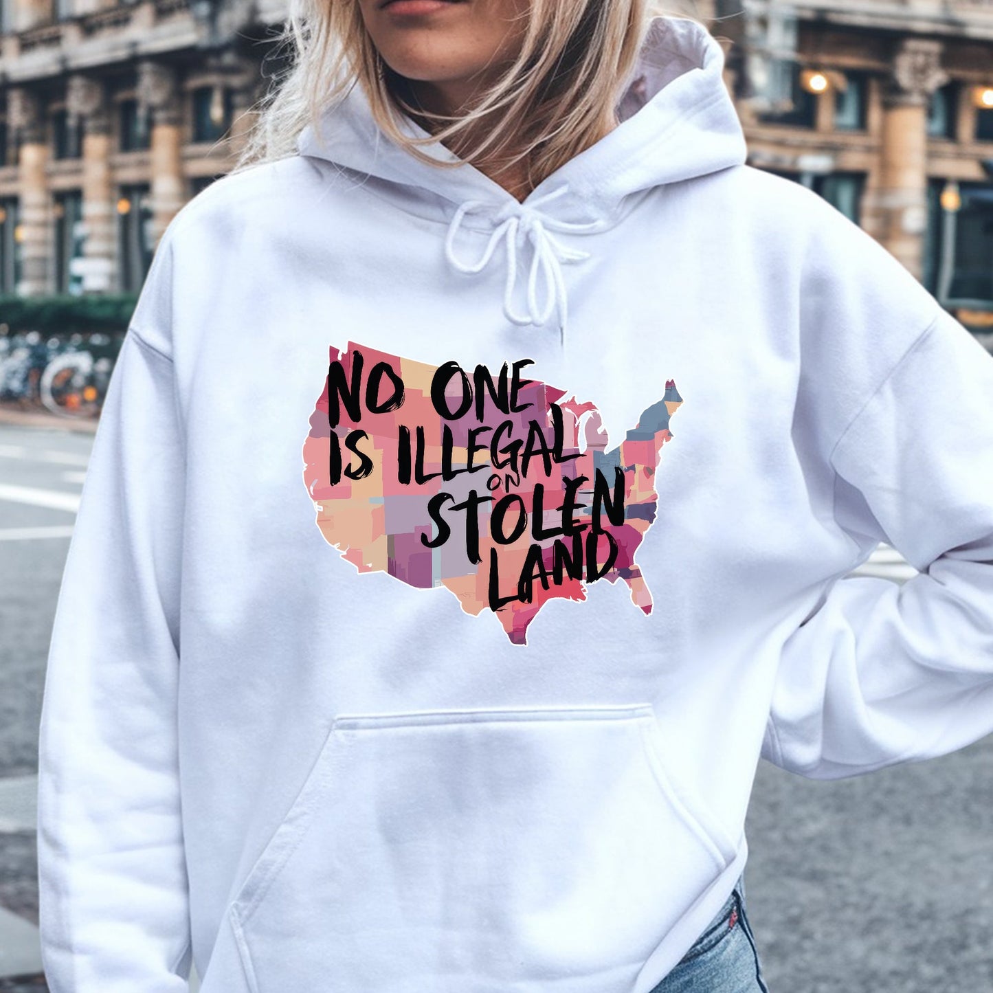 No One Is Illegal On Stolen Land Indigenous Rights USA Unisex T-shirt/V-neck T-shirt/Hoodie/Sweatshirt