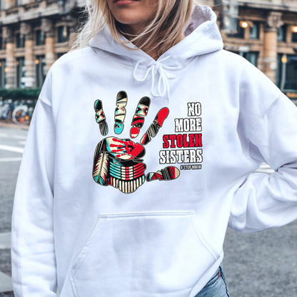 No More Stolen Sisters MMIW Red Hand Native Awareness Unisex T-shirt/T-shirt V-neck/Hoodie/Sweatshirt