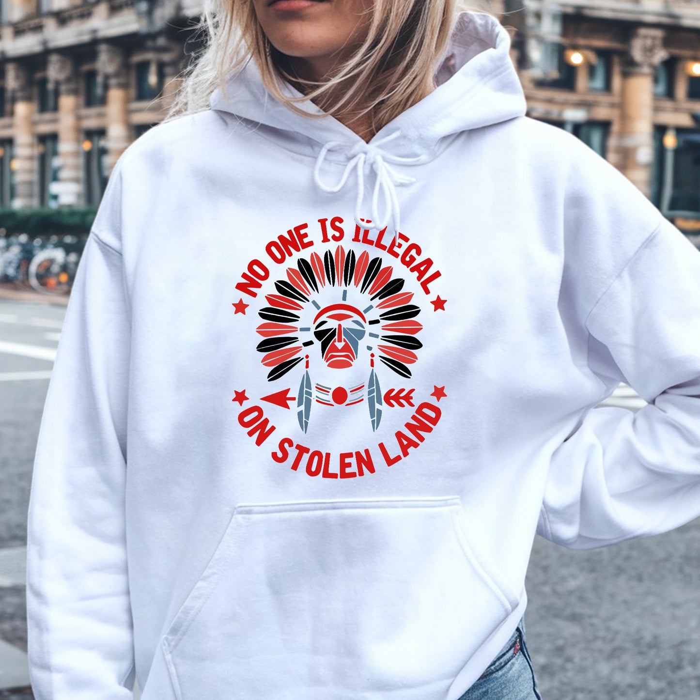 No One Is Illegal on Stolen Land - MMIW Unisex T-Shirt/Hoodie/V-Neck/Sweatshirt