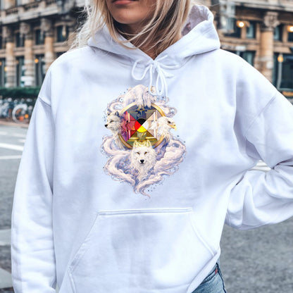 Sacred White Animals & Medicine Wheel Spiritual Unisex T-shirt/T-shirt V-neck/Hoodie/Sweatshirt