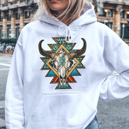 Southwestern Buffalo Skull Native American Unisex T-shirt/V-neck T-shirt /Hoodie/Sweatshirt