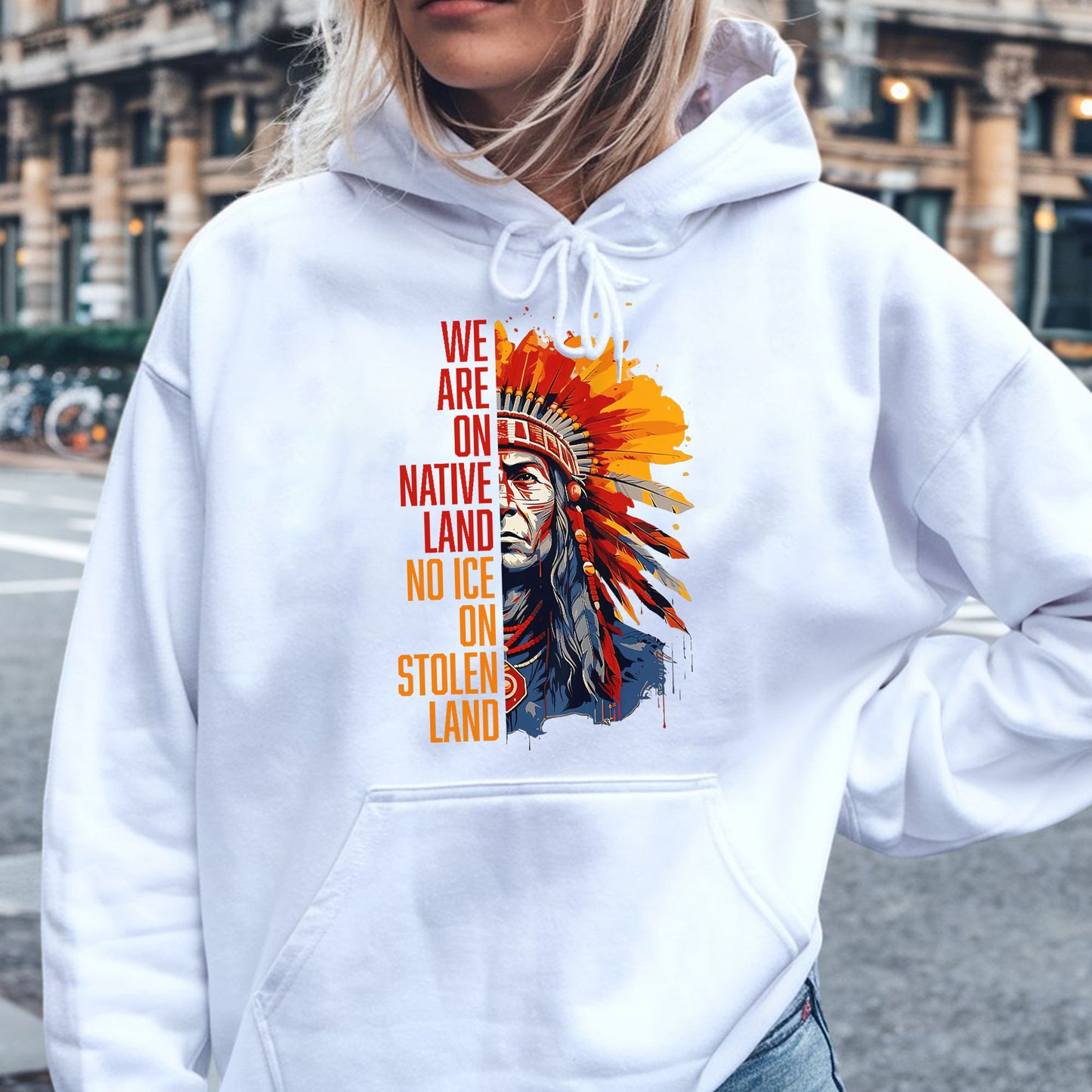 We Are On Native Land No Ice On Stolen Land Native Unisex T-shirt/V-neck T-shirt /Hoodie/Sweatshirt