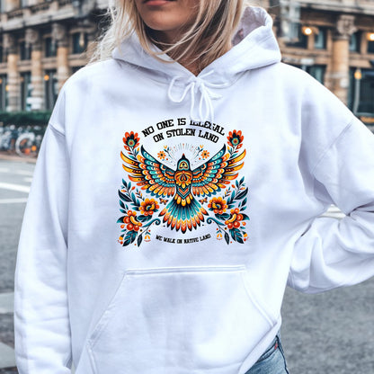 No One Is Illegal On Stolen Land Colorful Eagle Unisex T-Shirt/T-Shirt V-Neck/Hoodie/Sweatshirt