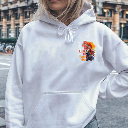 No One Is Illegal On Stolen Land - Two Sides - Unisex T-Shirt/T-Shirt V-Neck/Hoodie/Sweatshirt