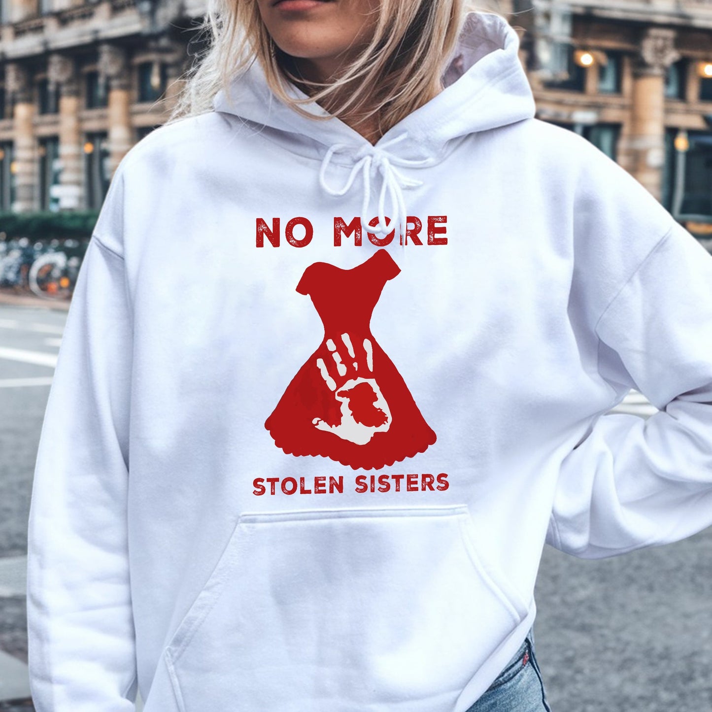 No More Stolen Sisters - MMIW Unisex Hoodie/T-shirt/V-neck T-shirt /Sweatshirt - Support Missing Indigenous Women Justice