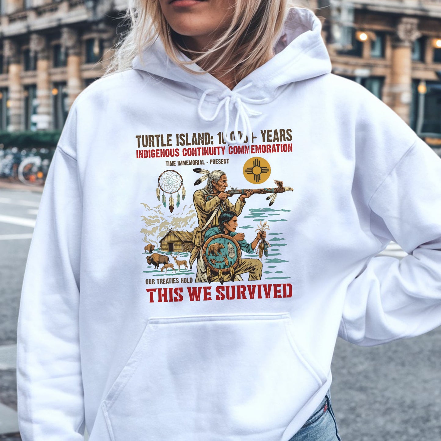 Turtle Island Indigenous - This We Survived Native American - Unisex T-shirt/V-neck T-shirt/Hoodie/Sweatshirt