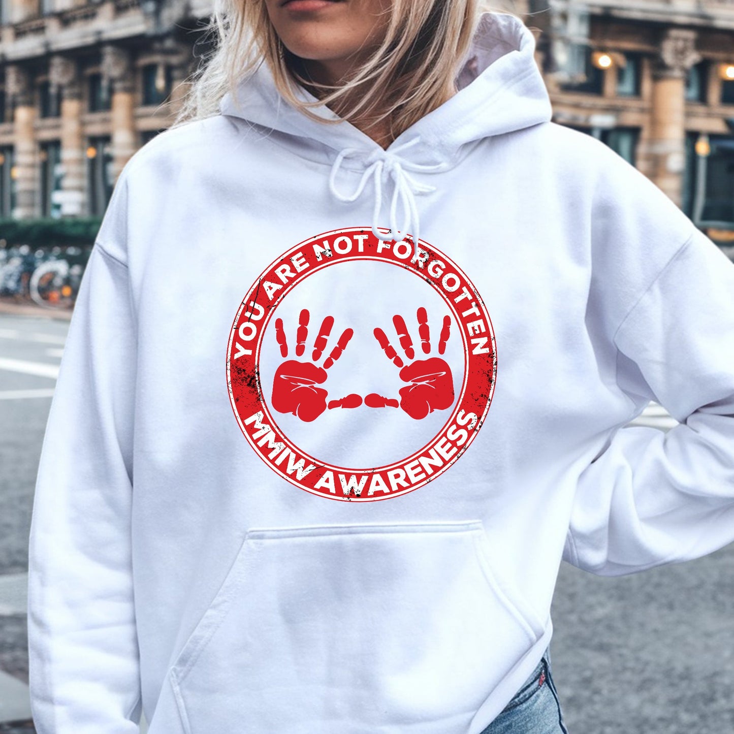 You Are Not Forgotten - MMIW Unisex Hoodie/T-shirt/V-neck T-shirt /Sweatshirt - Support Missing Indigenous Women Awareness