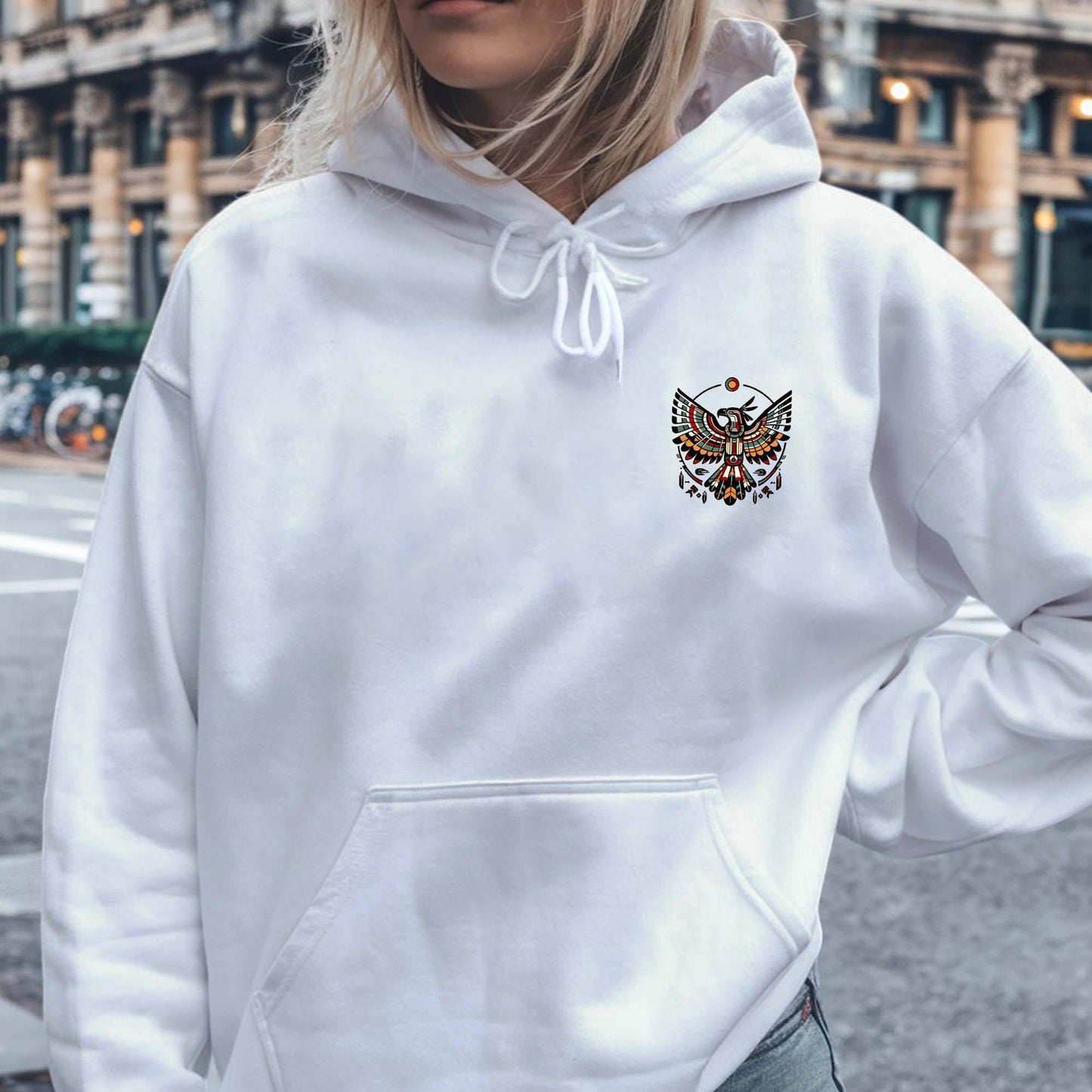 Sacred Thunderbird Spirit Geometric Design - Two sides - T-Shirt/T-Shirt V-Neck/Hoodie/Sweatshirt