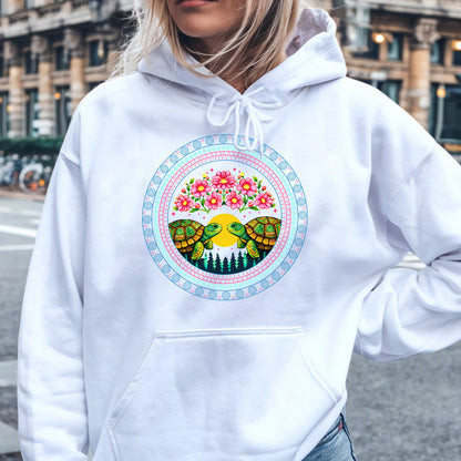 Sacred Turtle Love Circle - Indigenous Art of Unity & Love Unisex T-shirt/T-shirt V-neck/Hoodie/Sweatshirt