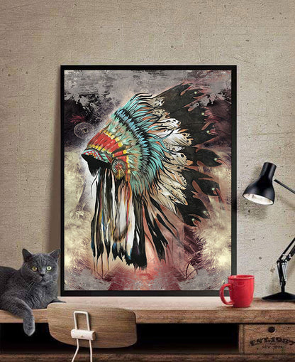 The Beautiful Native Headdress Poster/Canvas