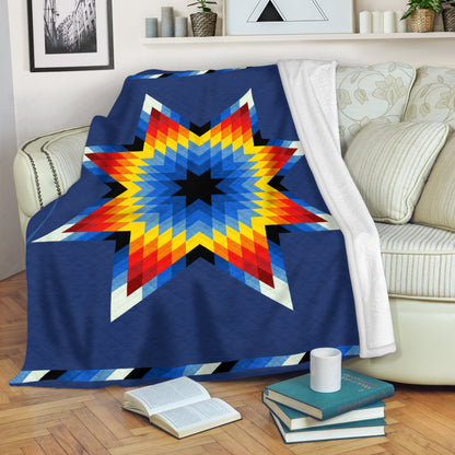 Native Spirit Sacred Star Southwestern Geometric Throw Decor Fleece Blanket