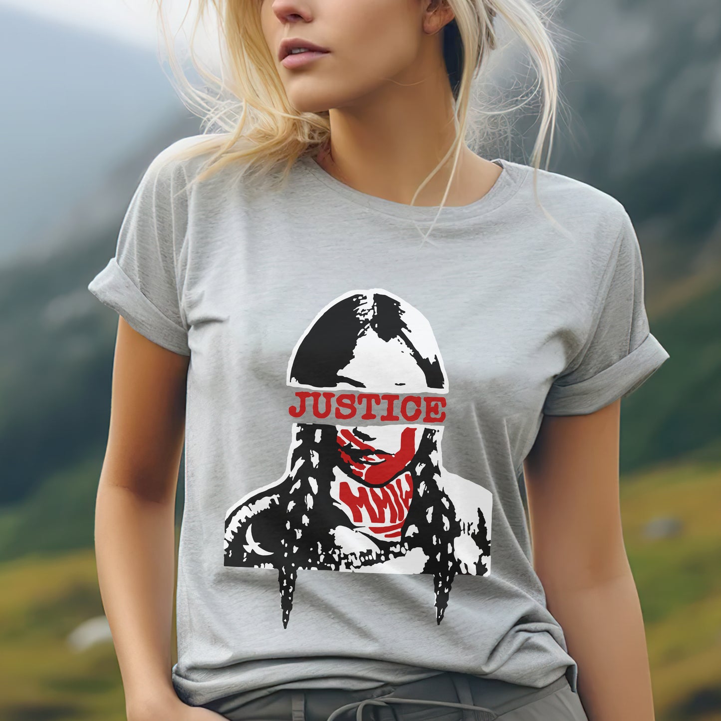 Justice For MMIW Red T-Shirt - Indigenous Women Awareness Unisex T-Shirt/T-Shirt V-Neck/Hoodie/Sweatshirt