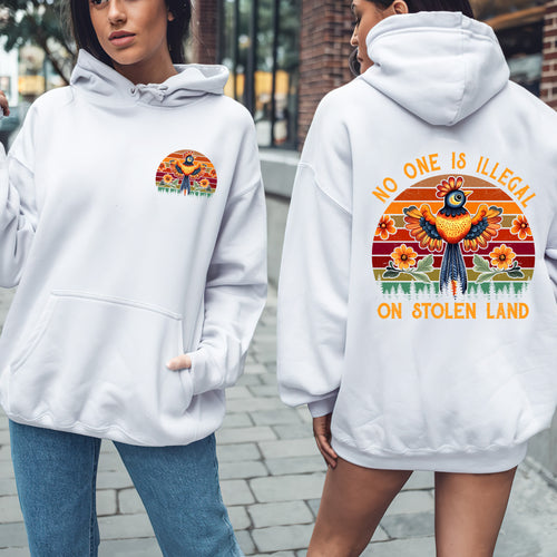 NO ONE IS ILLEGAL ON STOLEN LAND 25 - Two sides - Unisex T-Shirt/T-Shirt V-Neck/Hoodie/Sweatshirt