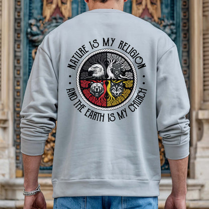 Nature Is My Religion And The Earth Is My Church - Spiritual Wild Animals - Two Sides - Unisex T-Shirt/T-Shirt V-Neck/Hoodie/Sweatshirt