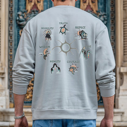 The Seven Sacred Laws Native American Indigenous Culture Unisex - Two sides - T-Shirt/T-Shirt V-Neck/Hoodie/Sweatshirt
