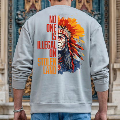 No One Is Illegal On Stolen Land - Two Sides - Unisex T-Shirt/T-Shirt V-Neck/Hoodie/Sweatshirt