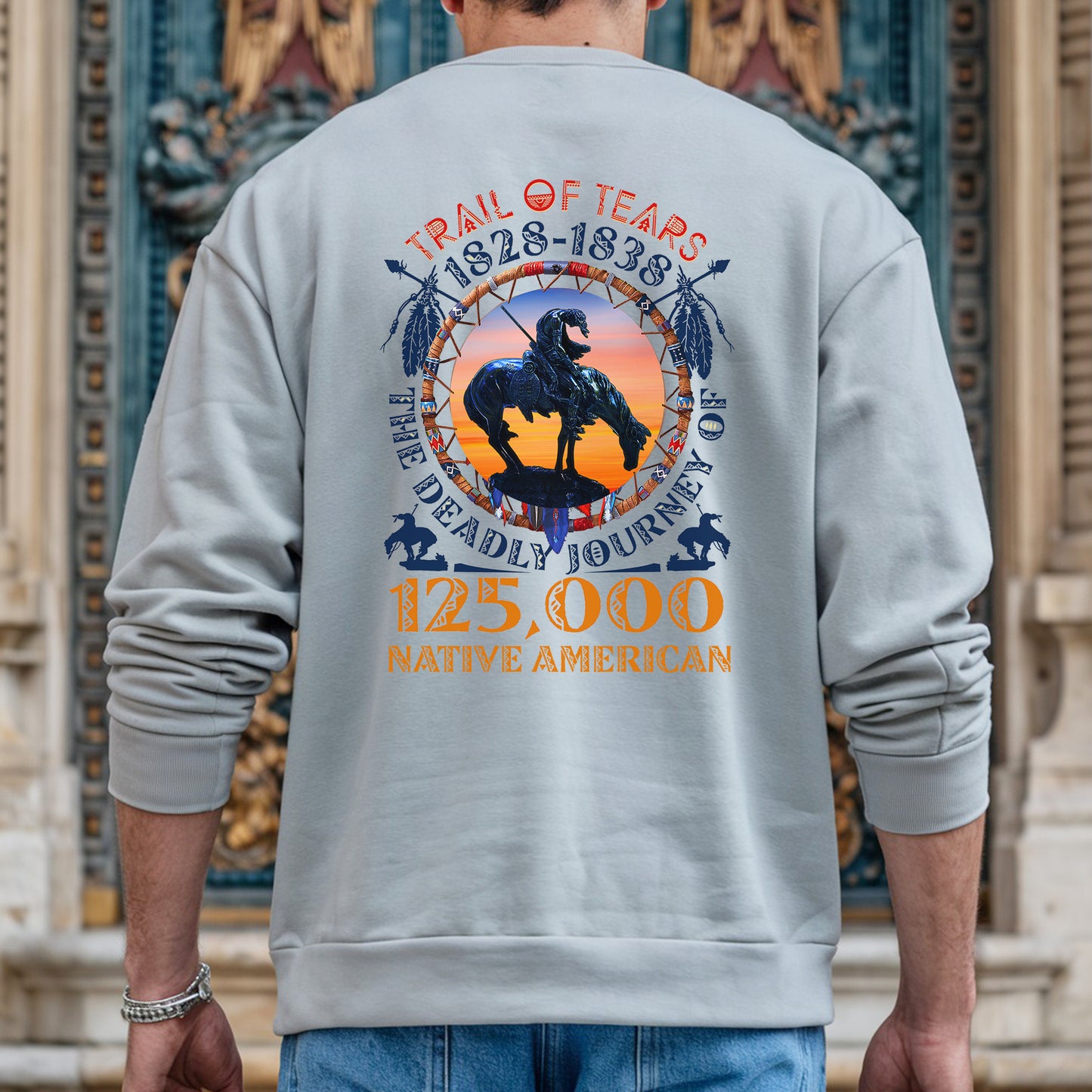 Trail of Tears Memorial – 125,000 Native Americans Lost Unisex - Two sides - T-Shirt/T-Shirt V-Neck/Hoodie/Sweatshirt