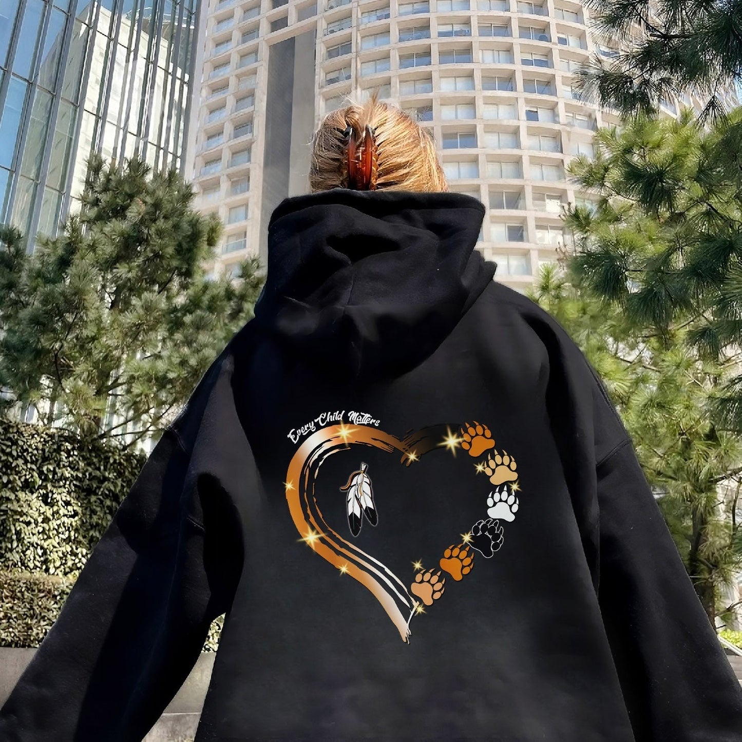 Every Child Matters Paws Of Heart Shirt Unisex Back T-shirt/Hoodie/Sweatshirt